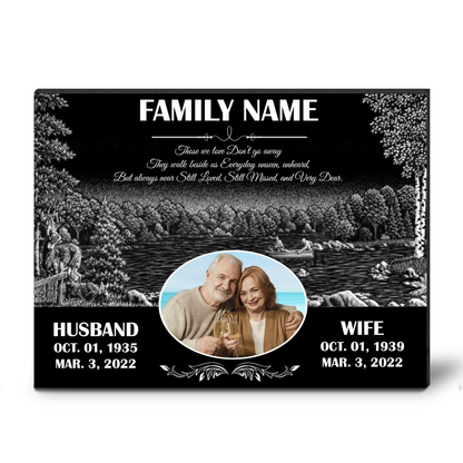 ADFSTONE Grave Marker & Memorial Plaque Personalized | Theme: Single (Right) | Ratio: 1v1.5 Rectangle