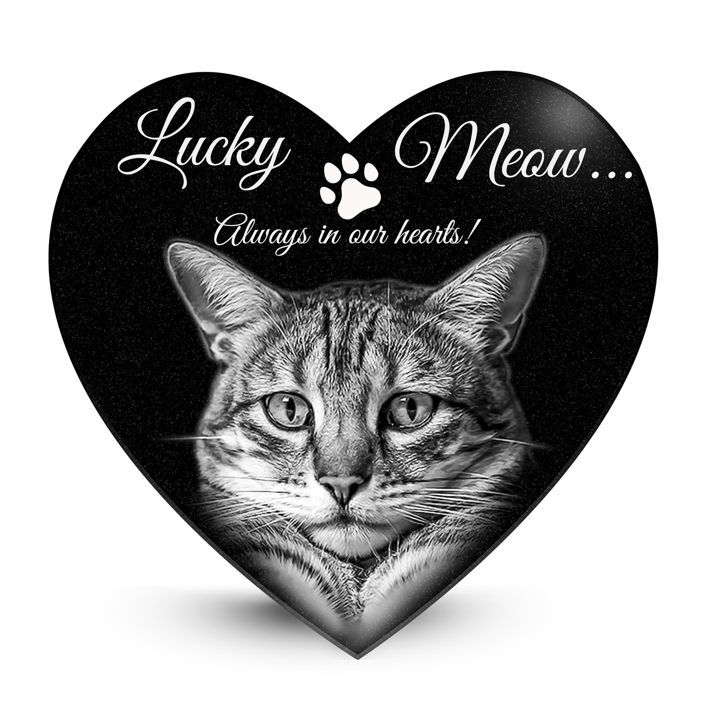 ADFSTONE Pet Grave Marker & Memorial Plaque Personalized | Theme: Laser-Etched (Pet) | Ratio: 1v1 Heart