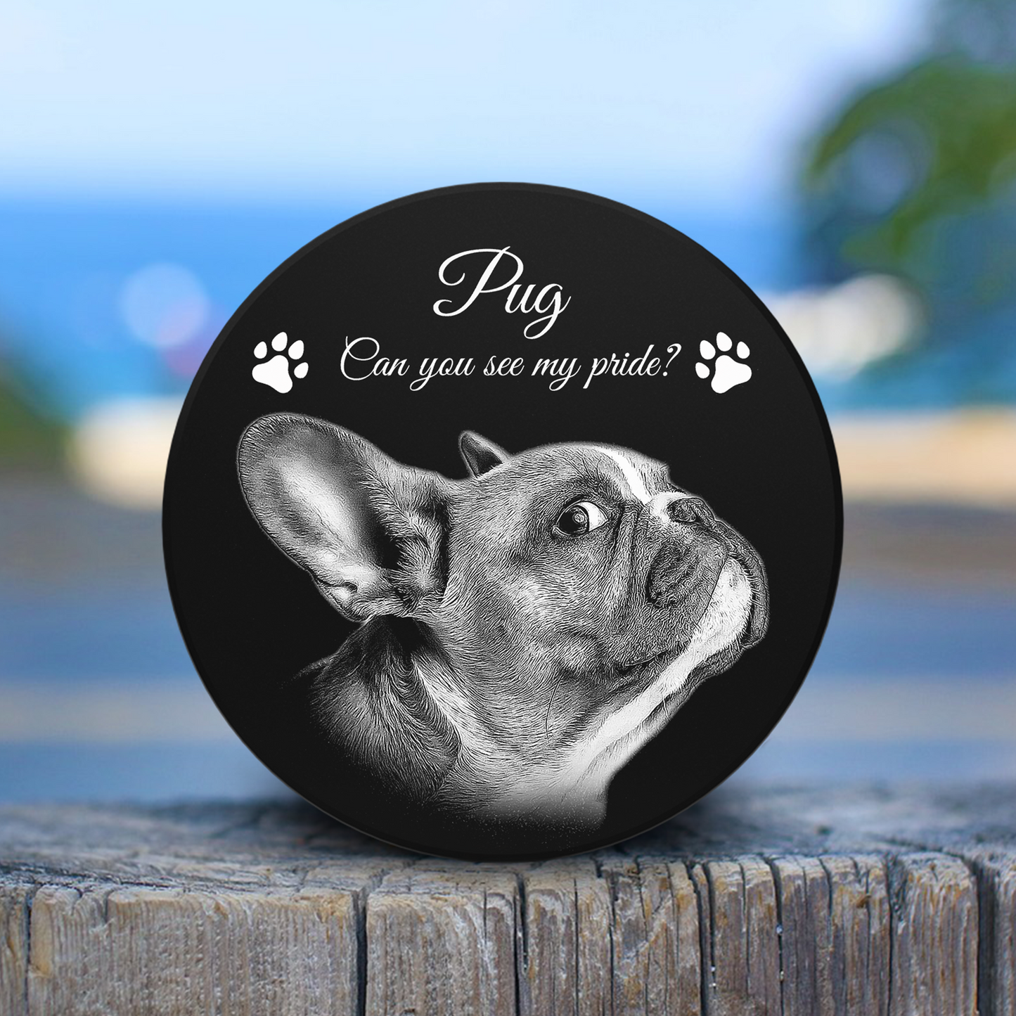 ADFSTONE Pet Grave Marker & Memorial Plaque Personalized | Theme: Laser-Etched (Pet) | Ratio: 1v1 Round