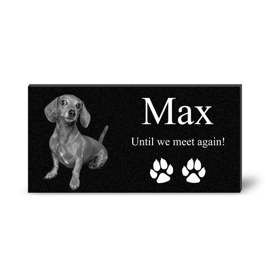 ADFSTONE Pet Grave Marker & Memorial Plaque Personalized | Theme: Dog (Lift) | Ratio: 1v2 Rectangle