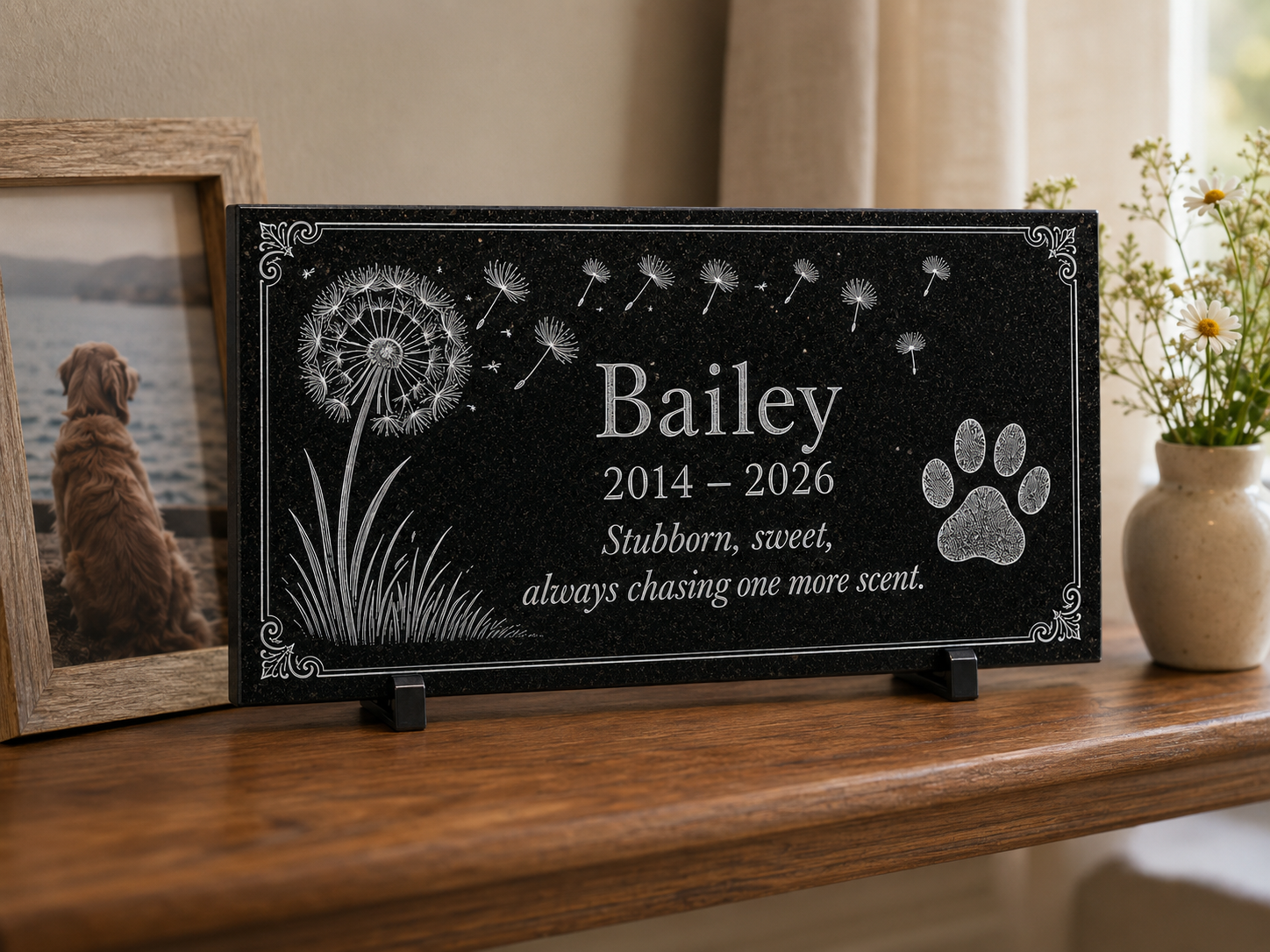 Personalized dog memorial marker made to order — ADFSTONE