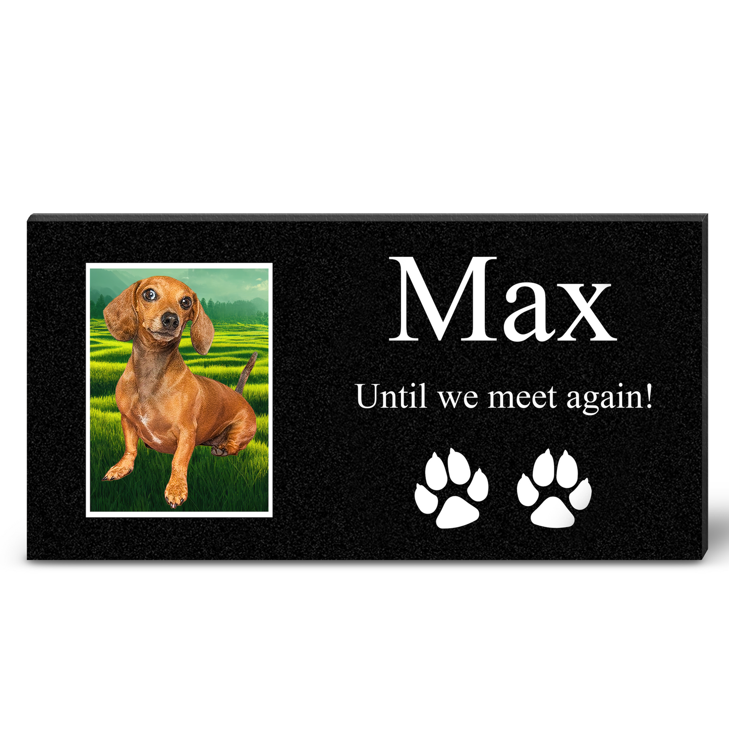 ADFSTONE Pet Grave Marker & Memorial Plaque Personalized | Theme: Dog (Lift) | Ratio: 1v2 Rectangle