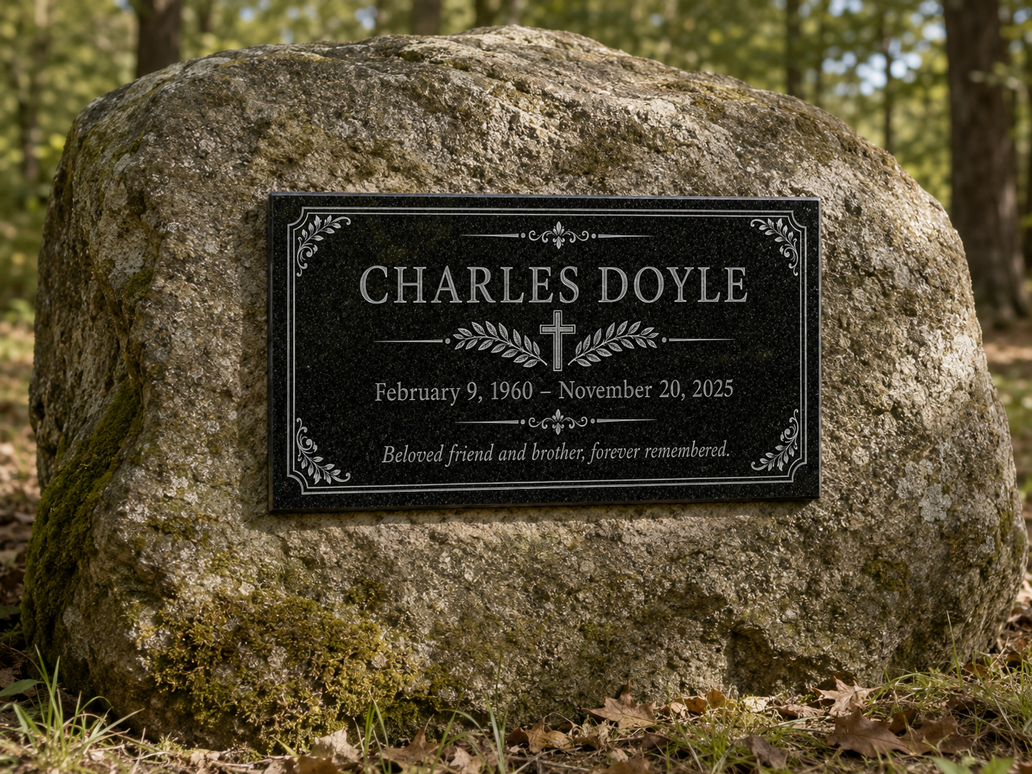 In loving memory plaque laser engraved and made to order — ADFSTONE