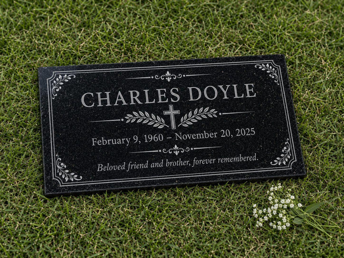 Personalized granite remembrance plaque, weatherproof engraving — ADFSTONE