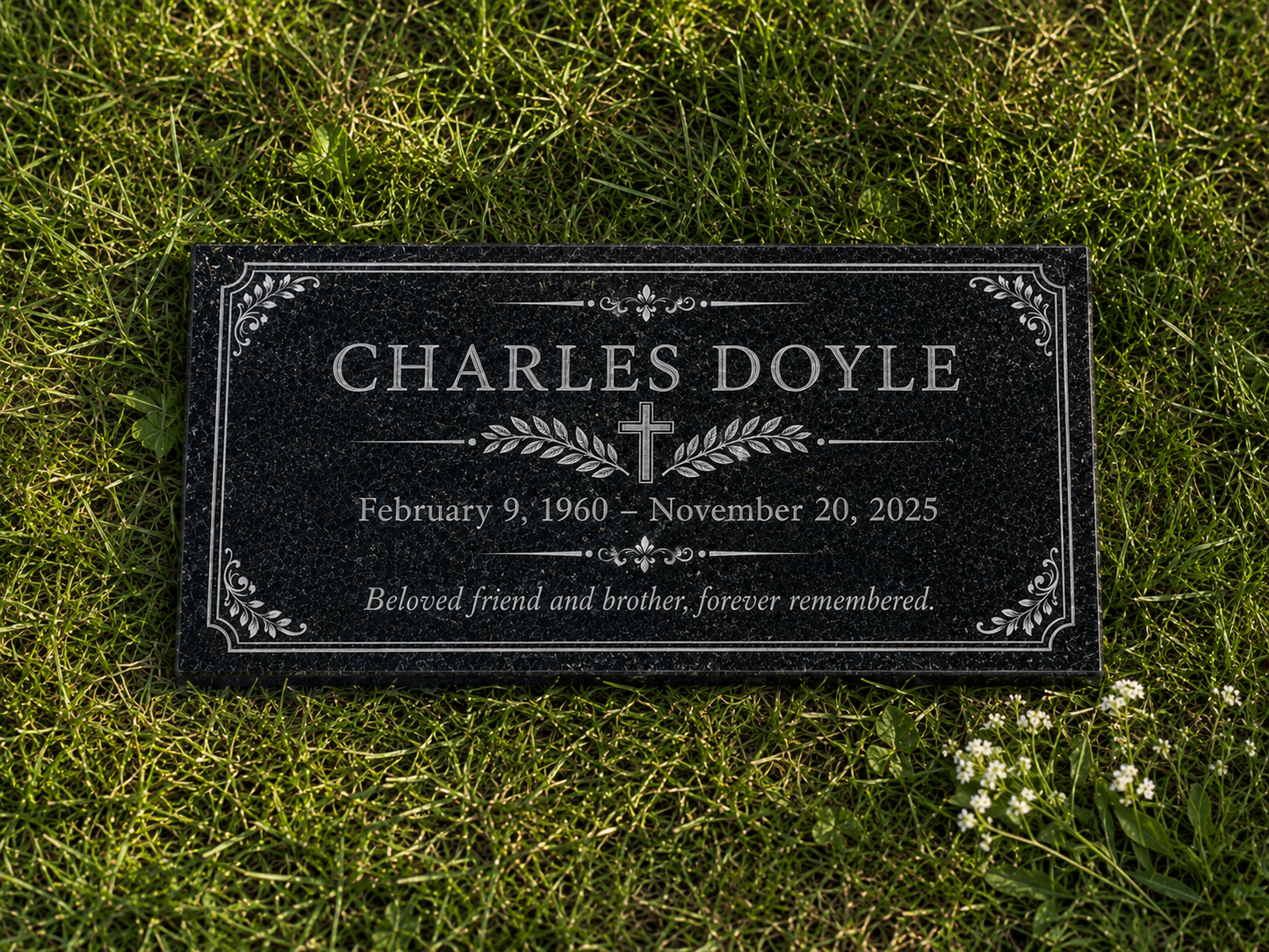 Custom memorial stone engraved with your own wording — ADFSTONE
