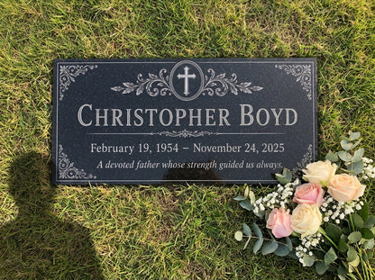 Custom memorial plaque personalized with your own wording — ADFSTONE