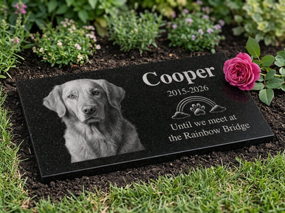Dog memorial stone for garden, engraved and weatherproof — ADFSTONE
