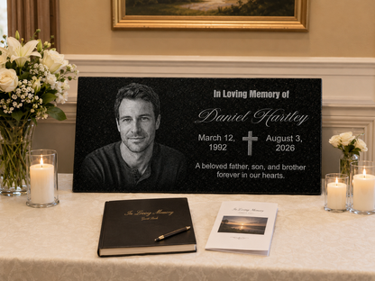 Custom granite memorial plaque made to order — ADFSTONE