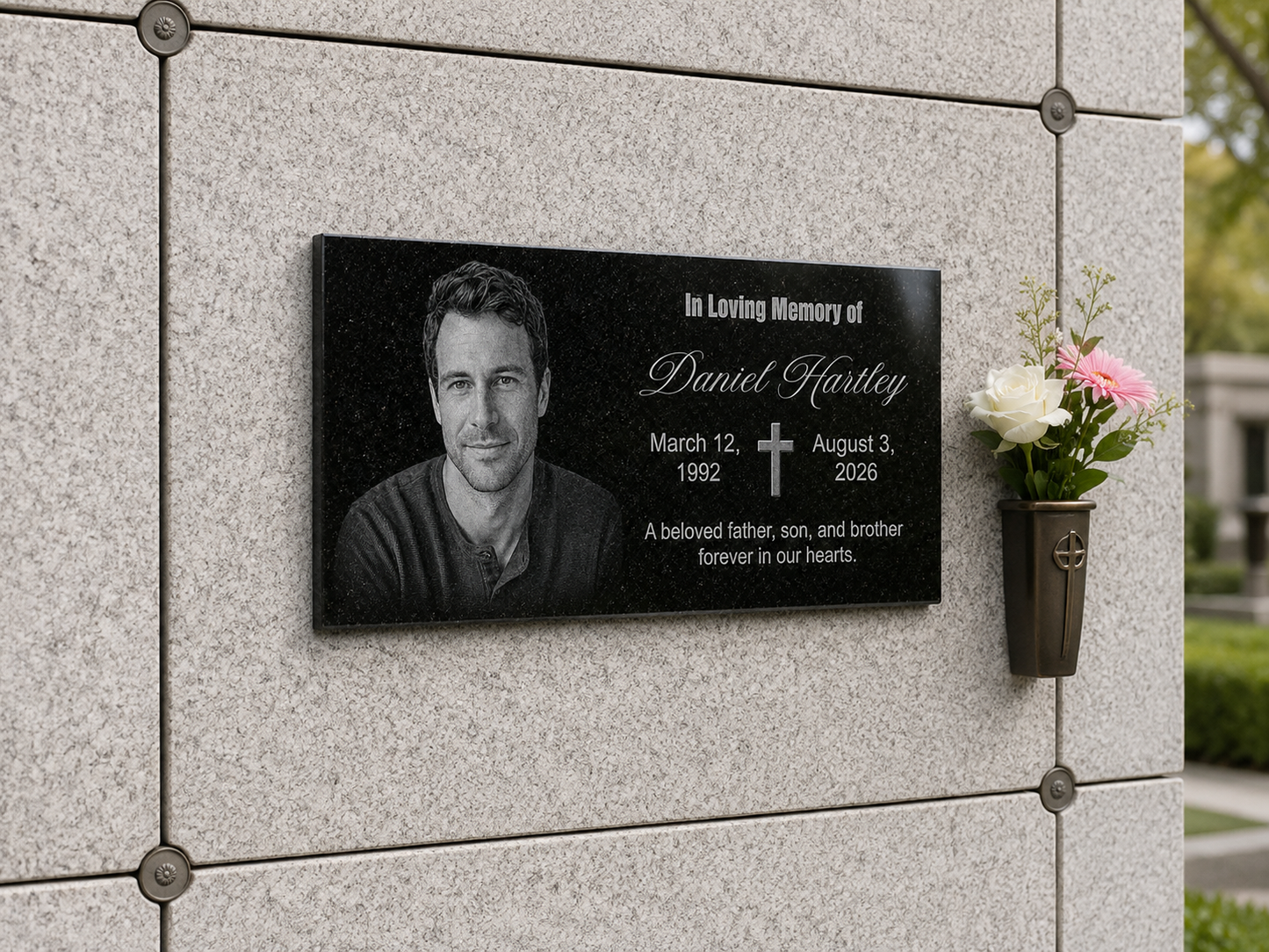 Custom engraved memorial stone for a loved one — ADFSTONE