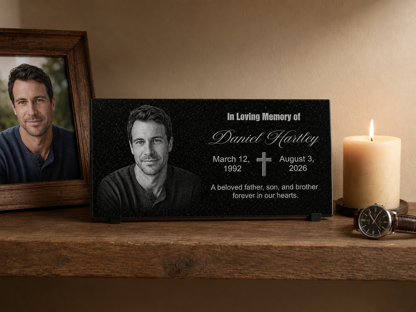 Personalized memorial plaque for cemetery or home — ADFSTONE