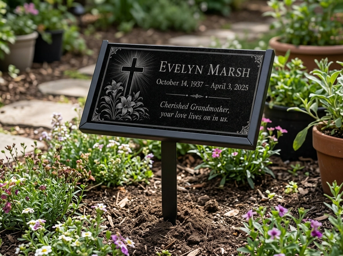 Engraved memorial stone for a loved one, made to order — ADFSTONE