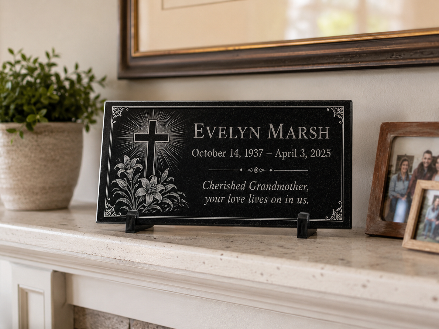 Engraved memorial stone for garden or graveside — ADFSTONE