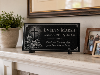 Engraved memorial stone for garden or graveside — ADFSTONE