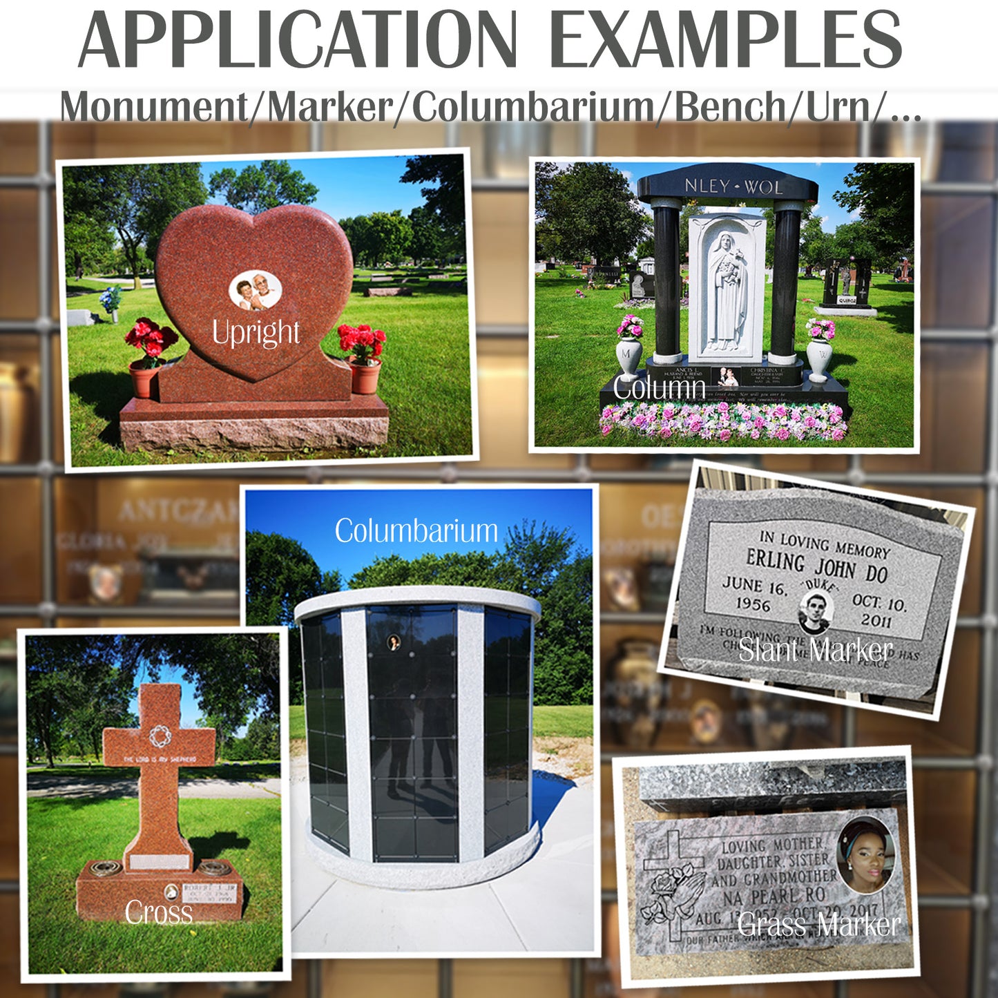 ADFSTONE Headstone Picture & Porcelain Grave Photo Personalized | Theme: Classic (Single) | Ratio: 1v1.5 Rectangle