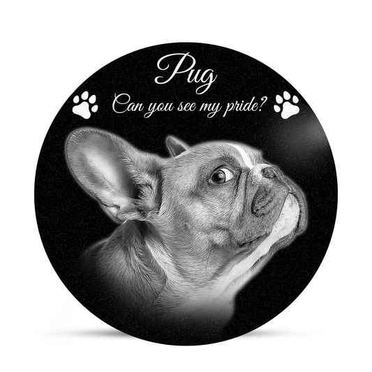 ADFSTONE Pet Grave Marker & Memorial Plaque Personalized | Theme: Laser-Etched (Pet) | Ratio: 1v1 Round