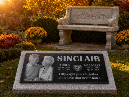 Personalized memorial stone for mom and dad together — ADFSTONE