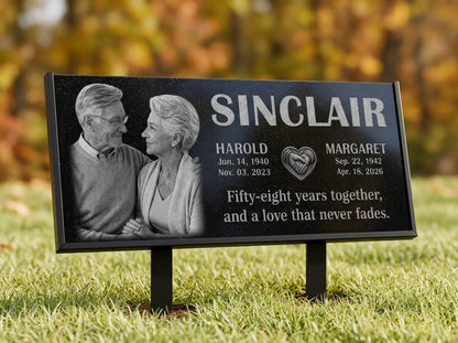 Personalized memorial plaque for husband and wife, made to order — ADFSTONE