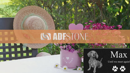 ADFSTONE Pet Grave Marker & Memorial Plaque Personalized | Theme: Cat (Right) | Ratio: 1v2 Rectangle