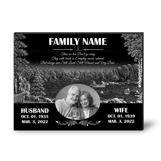 ADFSTONE Grave Marker & Memorial Plaque Personalized | Theme: Single (Right) | Ratio: 1v1.5 Rectangle